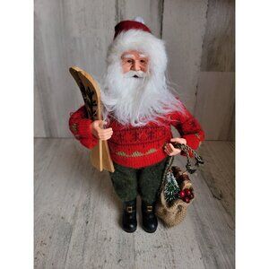 Vintage‎ Santa Claus skiing sweater unique figure Xmas decor
